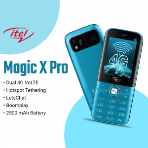 itel Magic X Pro 4G feature phone with dual SIM support