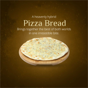 Pizza Bread on a wooden serving board with cheese topping
