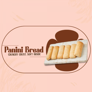 Image of Panini Bread with text 'Crunchy Crust, Soft Inside'