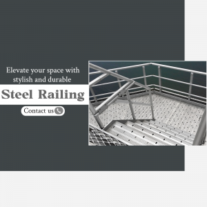 Modern steel railing system for stairs