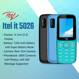 Itel it 5026 blue and black feature phone with specifications