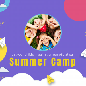 Group of children playing at summer camp