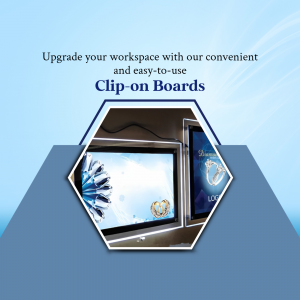 Image of clip-on boards for office or home workspace, promoting convenience and ease of use.