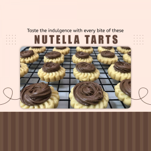 Close-up of freshly baked Nutella tarts on a cooling rack