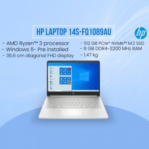 HP Laptop 14s-fq1089au with specifications