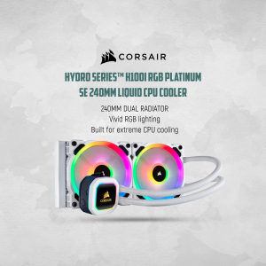 Corsair H100i RGB Platinum SE 240mm Liquid CPU Cooler with RGB Fans