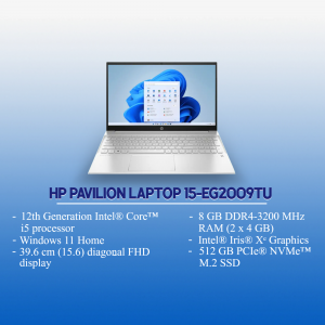 HP Pavilion 15-EG2009TU laptop with Windows 11 display
