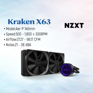 NZXT Kraken X63 280mm Liquid CPU Cooler with RGB Pump