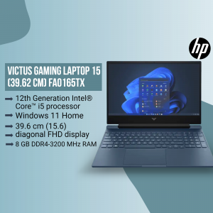 HP Victus Gaming Laptop 15 with Windows 11 Home displayed on screen