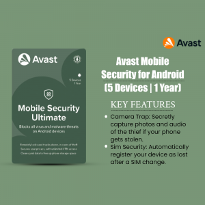 Avast Mobile Security Ultimate for Android - 5 Devices, 1 Year Subscription