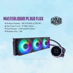 Cooler Master MasterLiquid PL360 Flux RGB Liquid CPU Cooler with three fans