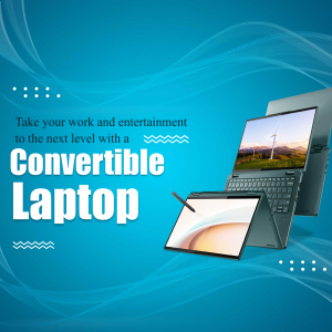 Image of a convertible laptop showcasing its versatility for work and entertainment.