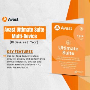 Avast Ultimate Suite packaging for 10 devices and 1 year subscription