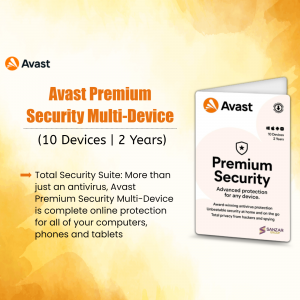 Avast Premium Security Multi-Device packaging for 10 devices, 2 years