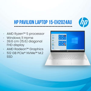 HP Pavilion 15-EH2024AU laptop with Windows 11 Home display