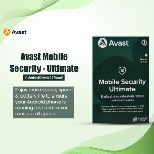 Avast Mobile Security Ultimate product packaging for Android devices