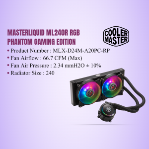 Cooler Master MasterLiquid ML240R RGB Phantom Gaming Edition Liquid CPU Cooler