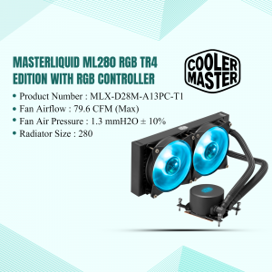 Cooler Master MasterLiquid ML280 RGB TR4 Edition Liquid CPU Cooler