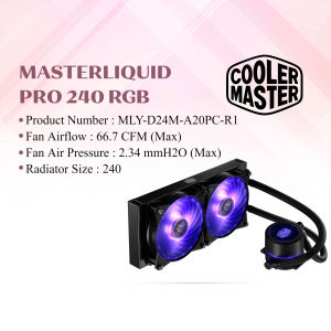 Cooler Master MasterLiquid Pro 240 RGB Liquid CPU Cooler
