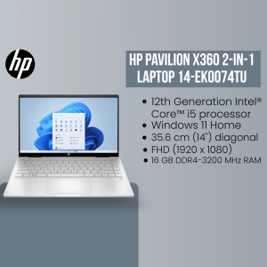 HP Pavilion x360 2-in-1 Laptop with Windows 11