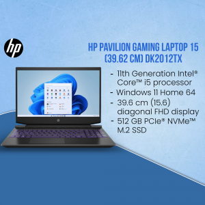 HP Pavilion Gaming Laptop 15 with Windows 11 display