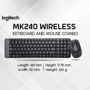 Logitech MK240 Wireless Keyboard and Mouse Combo product shot