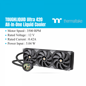 Thermaltake Toughliquid Ultra 420 All-in-One Liquid Cooler with three fans