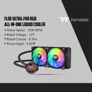 Thermaltake Floe Ultra 240 RGB Liquid Cooler with RGB Fans