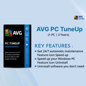 AVG PC TuneUp software package for one PC, 3 years subscription