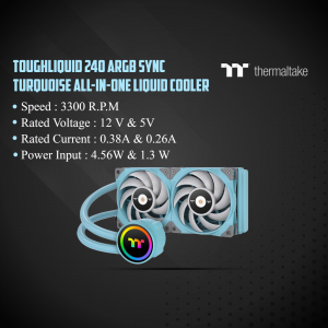 Thermaltake Toughliquid 240 ARGB Sync Turquoise Liquid CPU Cooler