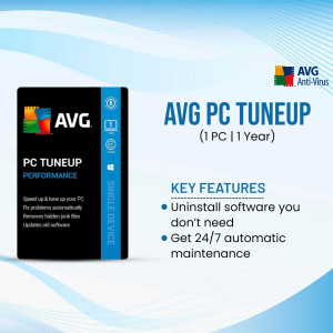 AVG PC Tuneup software package on a white background