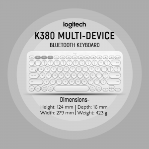 Logitech K380 Bluetooth Keyboard - White