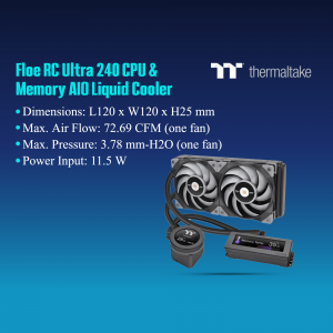 Thermaltake Floe RC Ultra 240 Liquid Cooler - Black and Silver