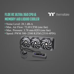 Thermaltake Floe RC Ultra 360 Liquid Cooler - Black and Teal