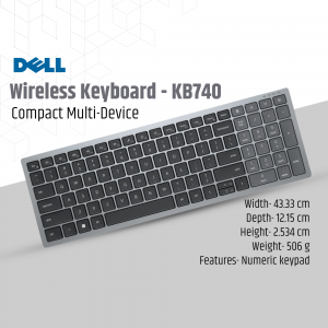 Dell KB740 Wireless Compact Multi-Device Keyboard