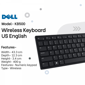 Dell KB500 Wireless Keyboard, US English layout, white color