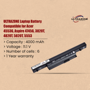 Ultrasound Laptop Battery Compatible with Acer 4553G, Aspire 4745G, 3820T, 4820T, 5820T, 5553