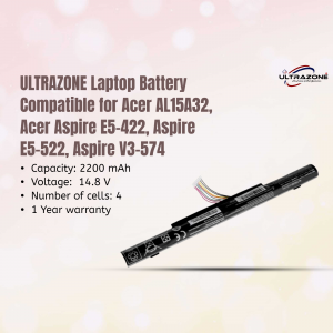 Ul trazone Laptop Battery Compatible with Acer AL15A32, Aspire E5-422, E5-522, Aspire V3-574