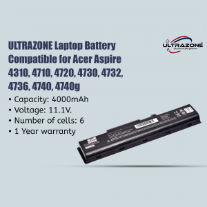 Ultrazone Laptop Battery Compatible with Acer Aspire 4310, 4710, 4720, 4730, 4732, 4736, 4740, 4740g