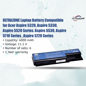 Ultrashine Laptop Battery Compatible with Acer Aspire 5320, 5330, 5520, 5530, 5710, and 5720 Series
