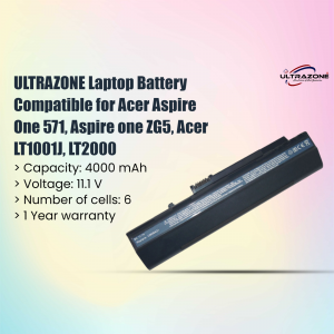 Ultrazone Laptop Battery Compatible with Acer Aspire One 571, Aspire One ZG5, Acer LT10011, LT2000