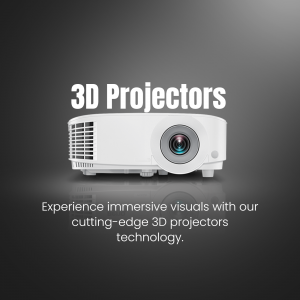 White 3D projector on a dark background with text '3D Projectors'