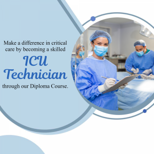 Image of ICU technicians in a hospital setting promoting a diploma course.