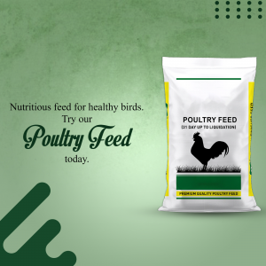 Image of a bag of Poultry Feed with a rooster illustration.