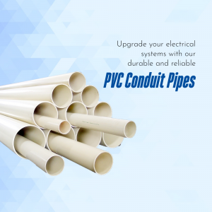 Bundle of white PVC conduit pipes against a blue gradient background with text promoting electrical system upgrades.