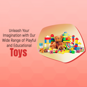 Assortment of colorful toys including building blocks, stuffed animals, and bath toys.
