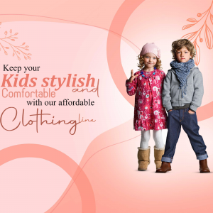 Two kids, a girl and a boy, wearing stylish winter clothing.