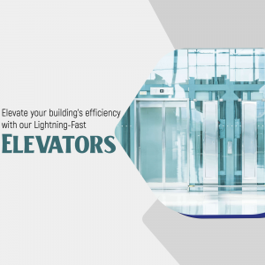 Modern elevator in a building lobby