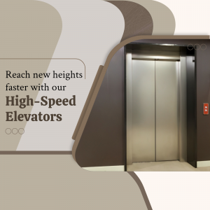 Modern high-speed elevator in a building lobby