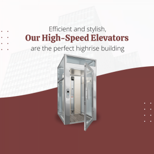 Modern high-speed elevator in a building lobby